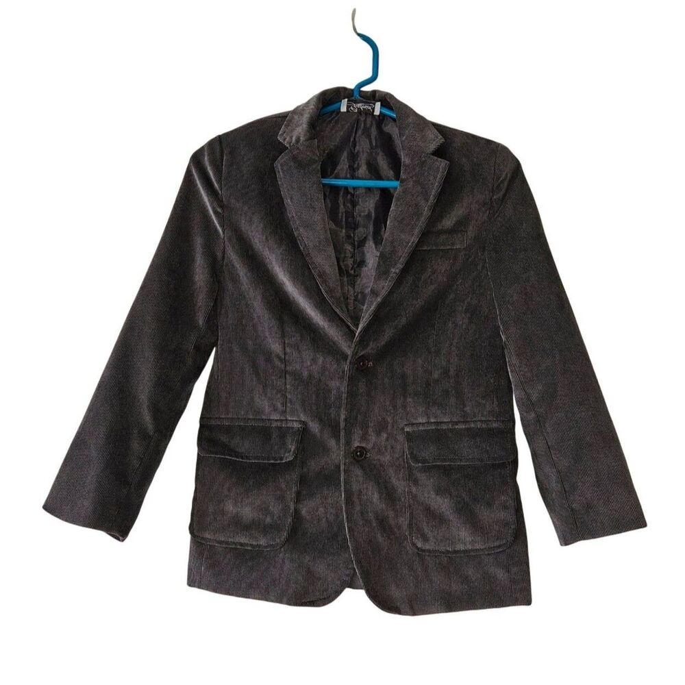 Luca Gabriel Boys Corduroy Gray Jacket with elbow patches